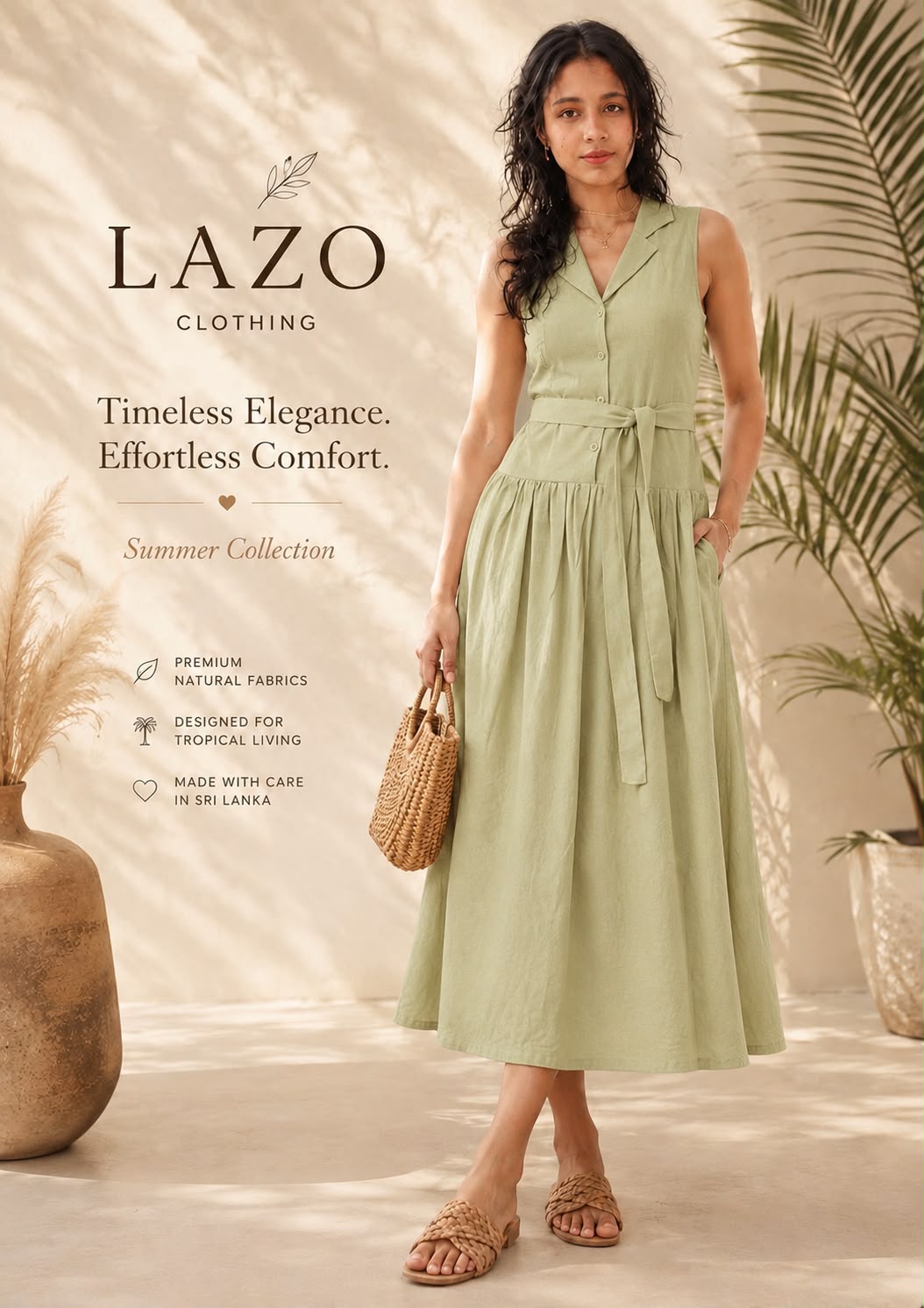 Belted Linen Shirt Dress