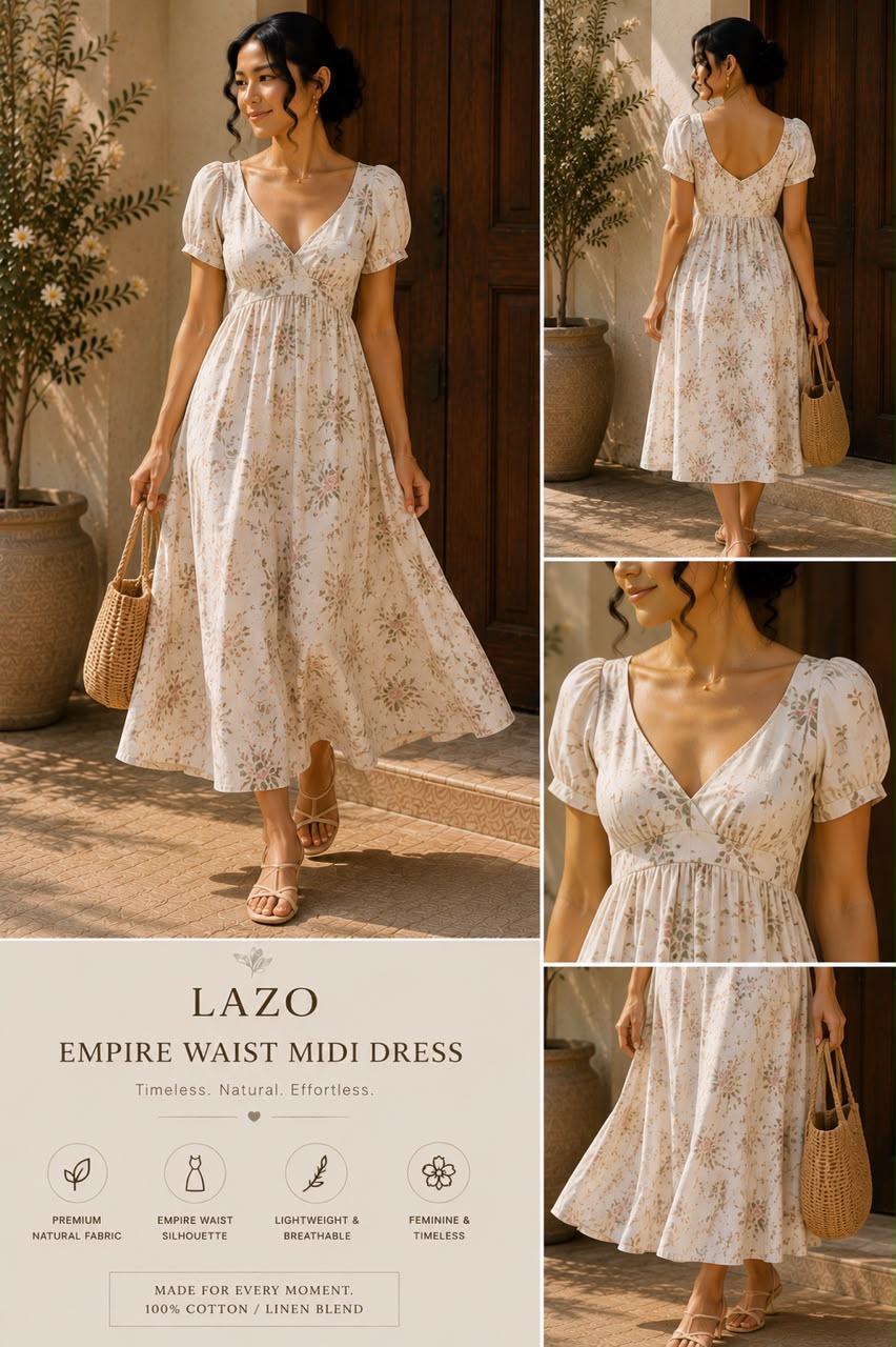 Lazo Empire Waist Midi Dress